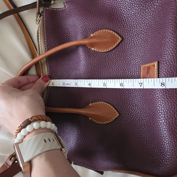 Dooney & Bourke Burgundy Satchel with Tan Trim - Picture 8 of 8